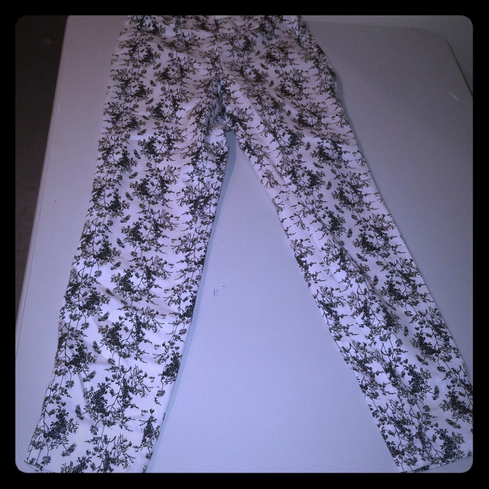 White pants with flower paterns from H&M